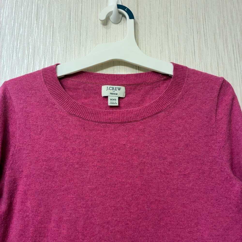 J. Crew cotton wool blend Teddie sweater, small Pink - Picture 3 of 5
